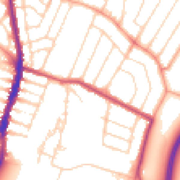 Daytime road noise heatmap for WD24 4ET