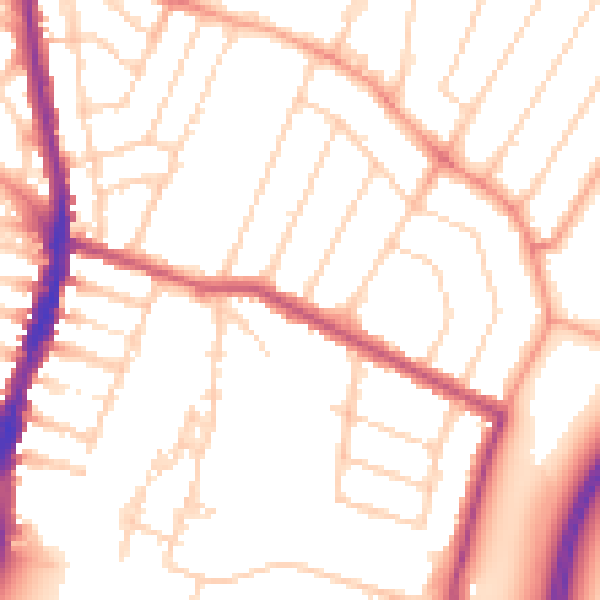 Daytime road noise heatmap for WD24 4EU