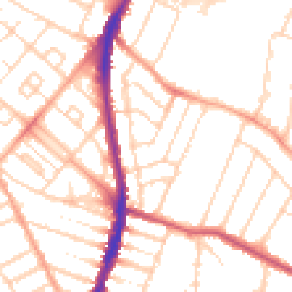 Daytime road noise heatmap for WD24 4FH