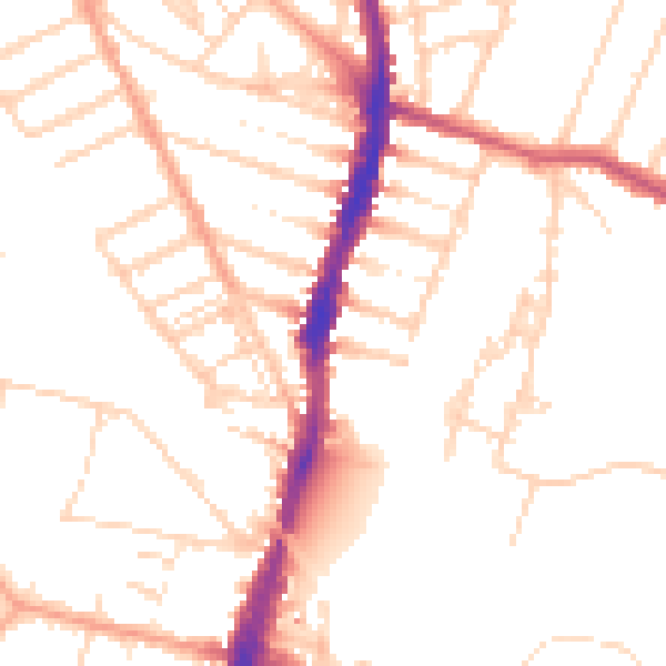 Daytime road noise heatmap for WD24 4FT