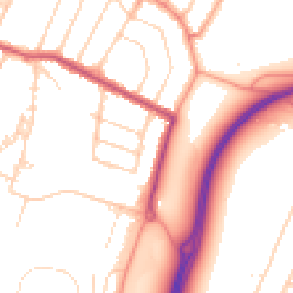 Daytime road noise heatmap for WD24 4HH