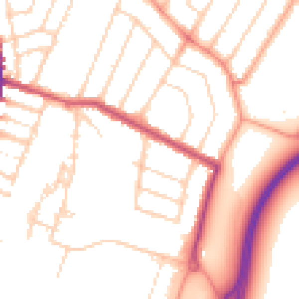 Daytime road noise heatmap for WD24 4HP