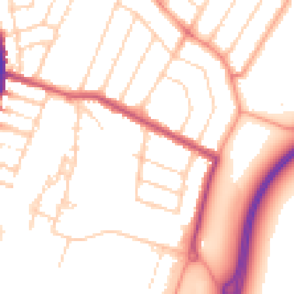 Daytime road noise heatmap for WD24 4HS