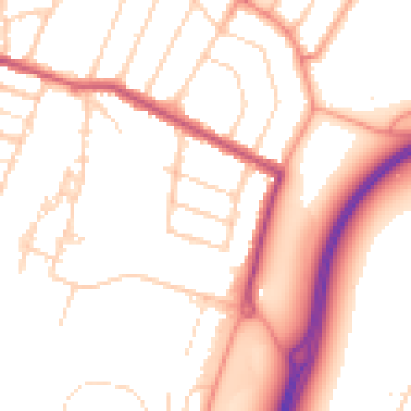Daytime road noise heatmap for WD24 4HT