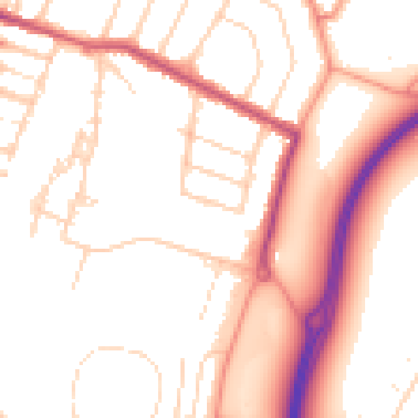 Daytime road noise heatmap for WD24 4HU
