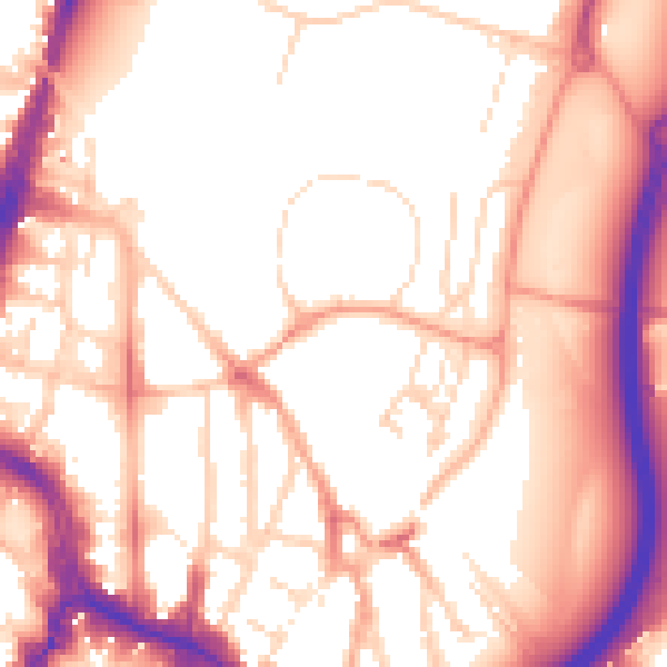 Daytime road noise heatmap for WD24 4QZ