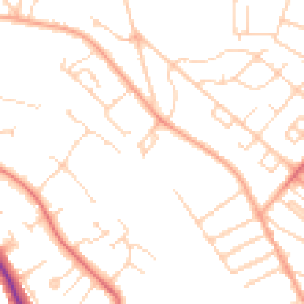 Daytime road noise heatmap for WD24 5BA