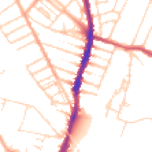 Daytime road noise heatmap for WD24 5BH