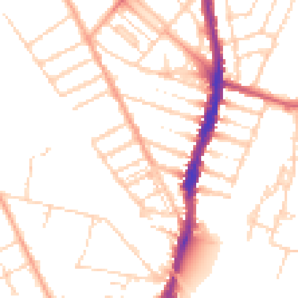 Daytime road noise heatmap for WD24 5DN
