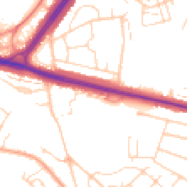 Daytime road noise heatmap for WD24 5FL