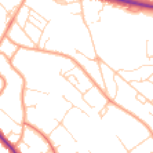 Daytime road noise heatmap for WD24 5FT