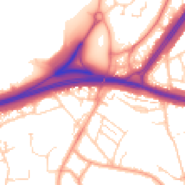 Daytime road noise heatmap for WD24 5GR