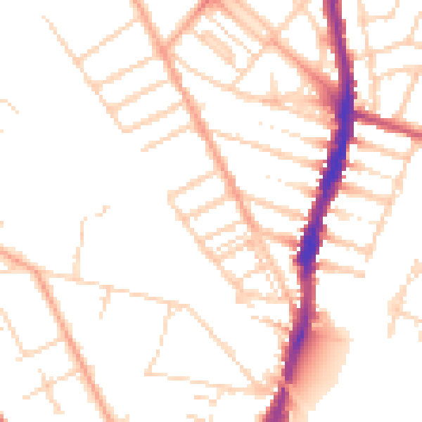 Daytime road noise heatmap for WD24 5HA