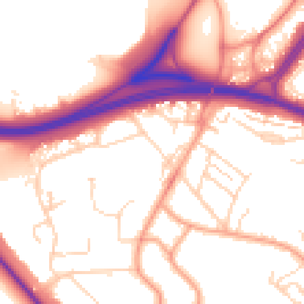 Daytime road noise heatmap for WD24 5LA