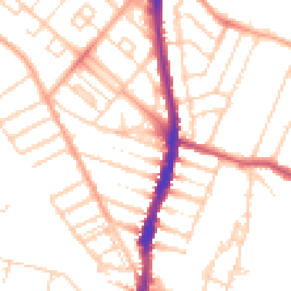 Daytime road noise heatmap for WD24 6BL