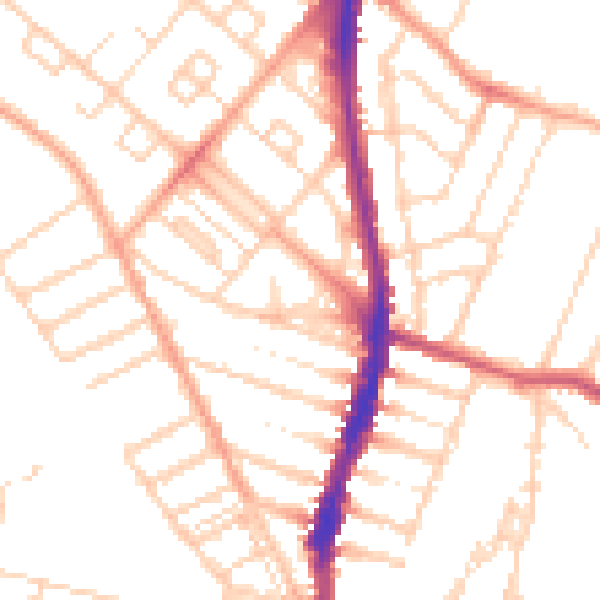 Daytime road noise heatmap for WD24 6BN
