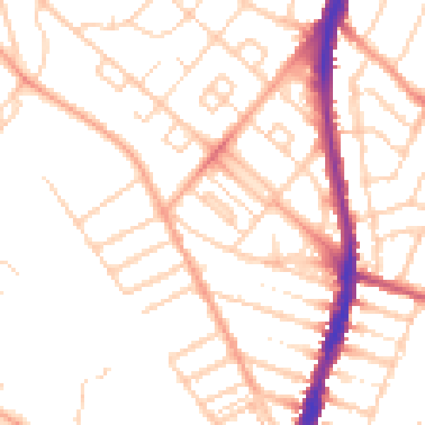 Daytime road noise heatmap for WD24 6DA