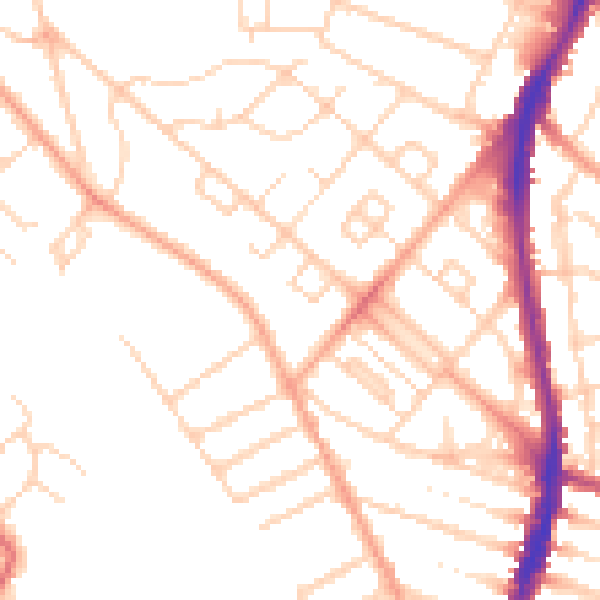 Daytime road noise heatmap for WD24 6ND