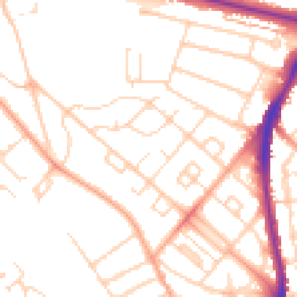 Daytime road noise heatmap for WD24 6NR