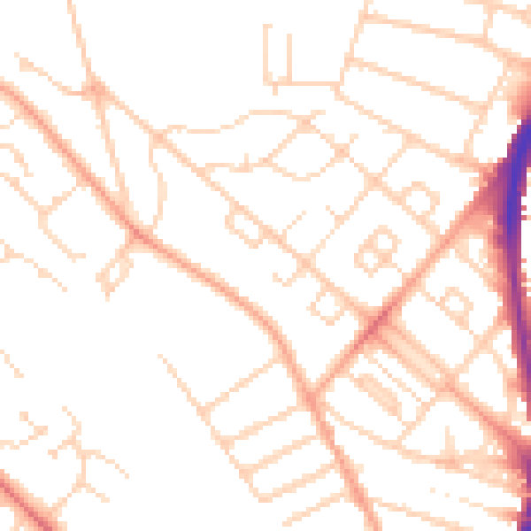 Daytime road noise heatmap for WD24 6NW