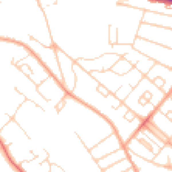 Daytime road noise heatmap for WD24 6PA