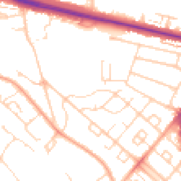 Daytime road noise heatmap for WD24 6QT