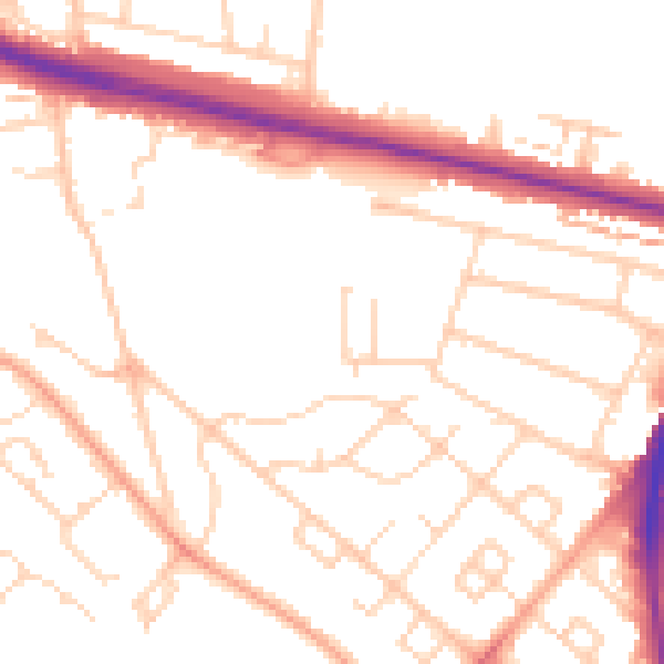 Daytime road noise heatmap for WD24 6SX