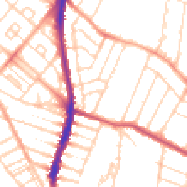 Daytime road noise heatmap for WD24 7BA