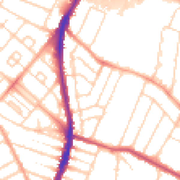 Daytime road noise heatmap for WD24 7BS