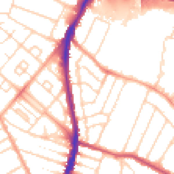 Daytime road noise heatmap for WD24 7BT