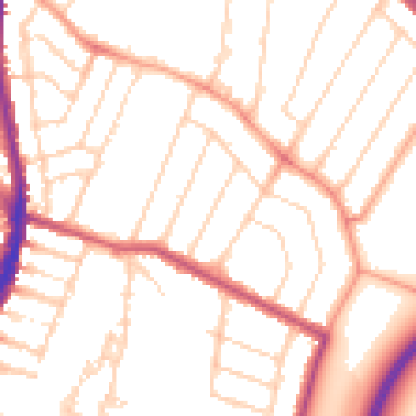 Daytime road noise heatmap for WD24 7EE
