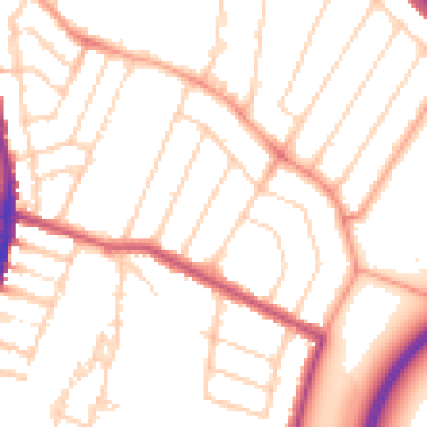 Daytime road noise heatmap for WD24 7EF