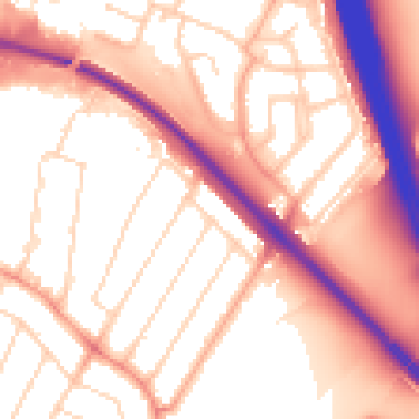 Daytime road noise heatmap for WD24 7LY
