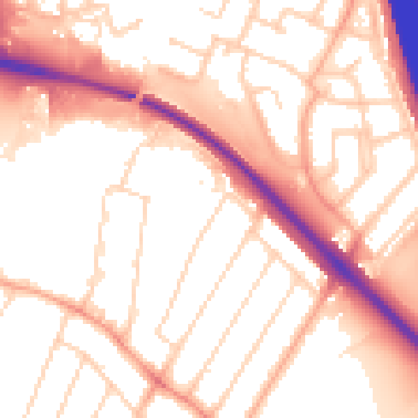 Daytime road noise heatmap for WD24 7NZ