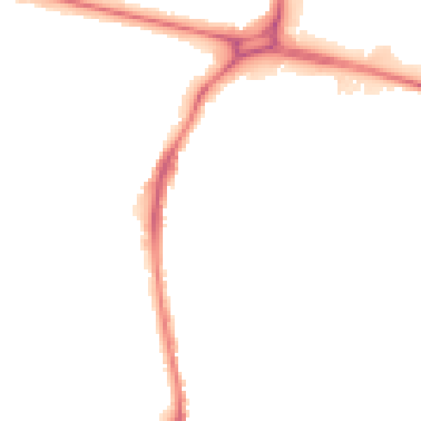 Night-time road noise heatmap for WD24 7QU