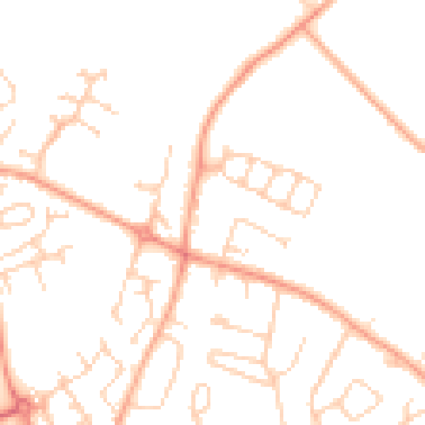 Daytime road noise heatmap for WD25 0AA