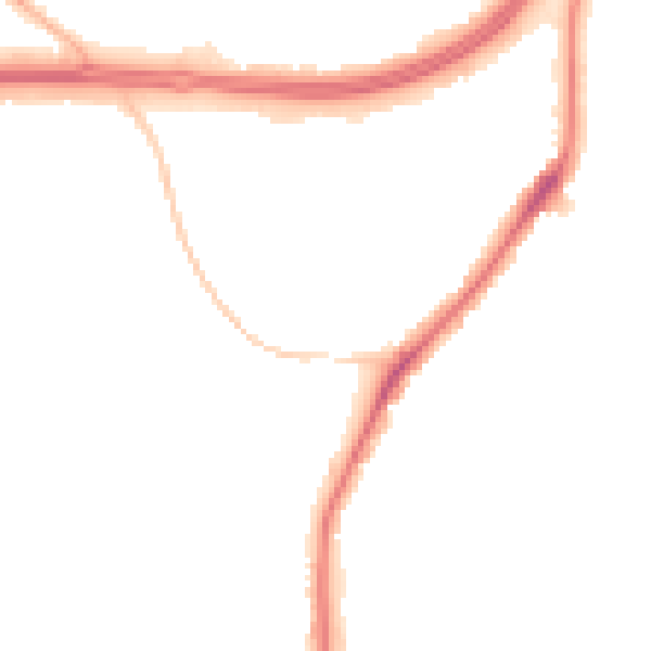 Night-time road noise heatmap for WD25 0AF