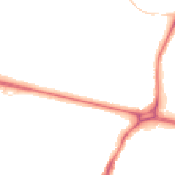 Night-time road noise heatmap for WD25 0AH