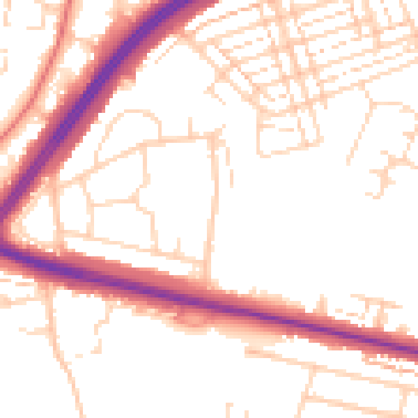 Daytime road noise heatmap for WD25 0AP