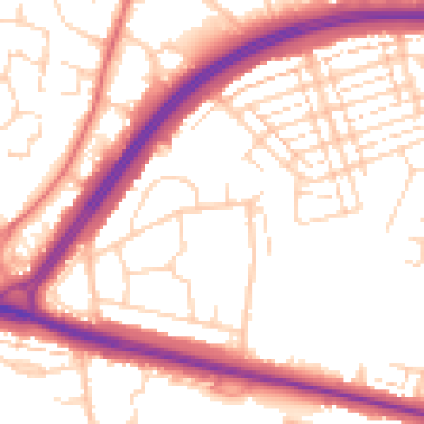 Daytime road noise heatmap for WD25 0AX