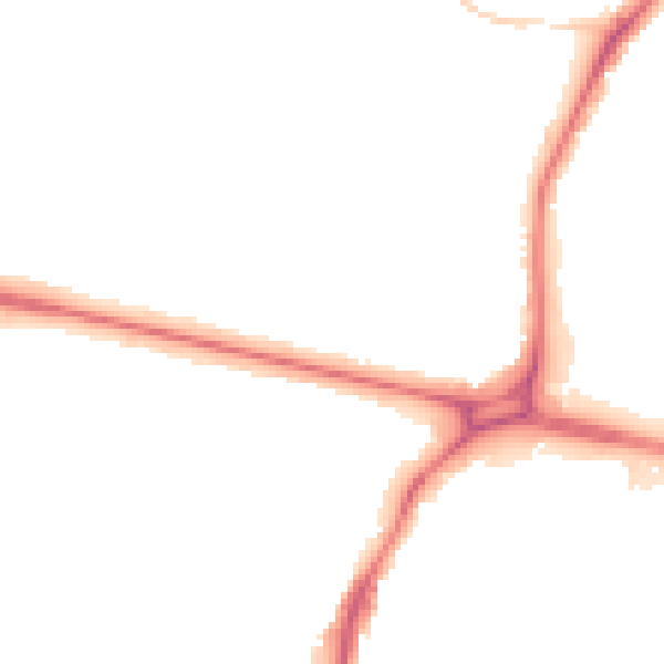 Night-time road noise heatmap for WD25 0BD