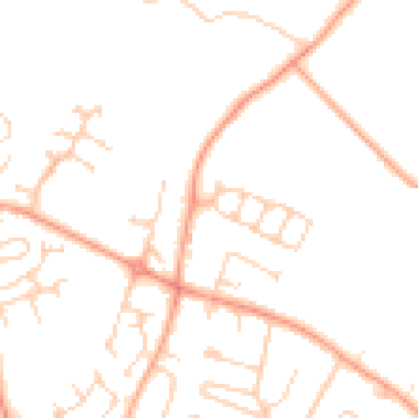Daytime road noise heatmap for WD25 0BE