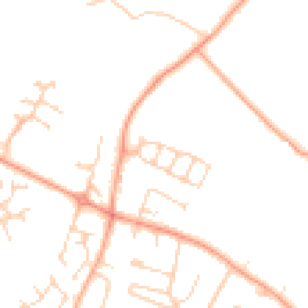 Daytime road noise heatmap for WD25 0BG