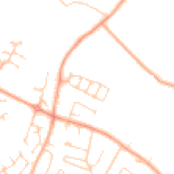 Daytime road noise heatmap for WD25 0BJ