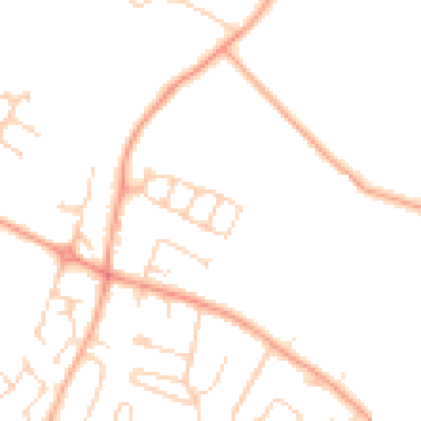 Daytime road noise heatmap for WD25 0BN