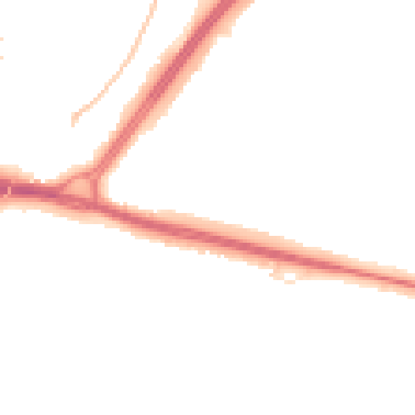 Night-time road noise heatmap for WD25 0BS