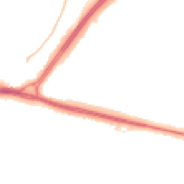 Night-time road noise heatmap for WD25 0BU