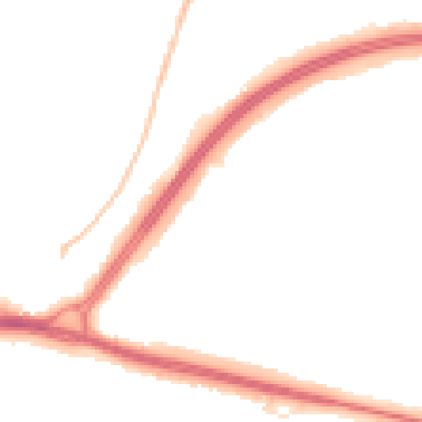 Night-time road noise heatmap for WD25 0DA