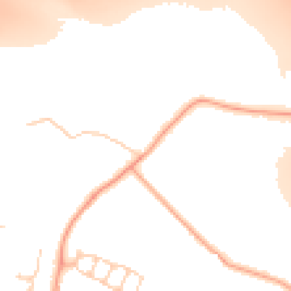 Daytime road noise heatmap for WD25 0GL