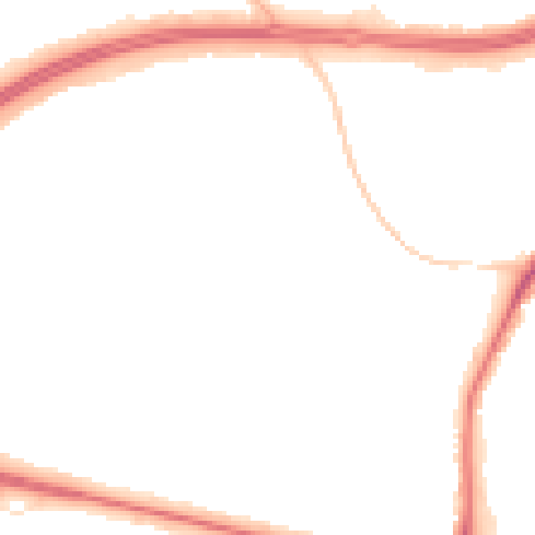Night-time road noise heatmap for WD25 0RT